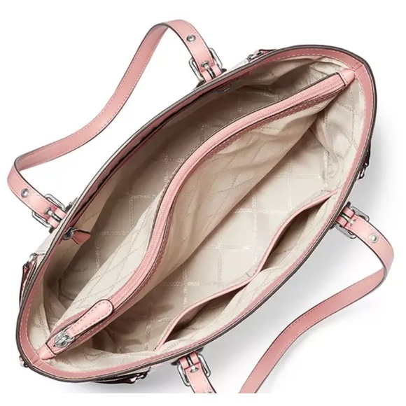 AUTH NWT MICHAEL Michael Kors Voyager Monogram ColorBlock Tote Bag-PrimroseMulti - Picture 5 of 11